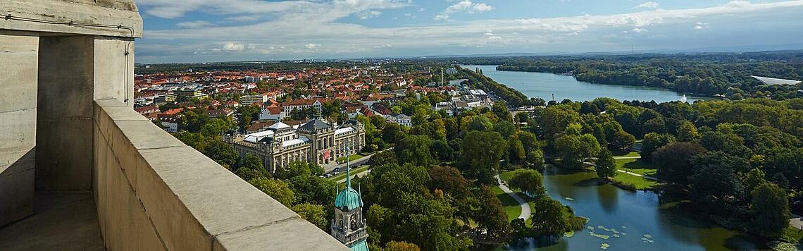 Ausblick von der Rathauskuppel Hannover